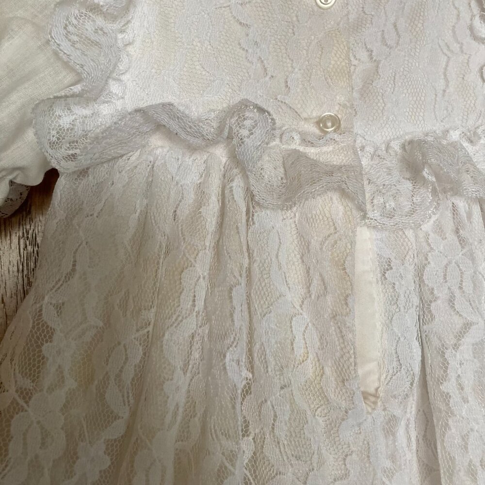 NB Vintage Christening Gown and Bonnet - Picture 4 of 11